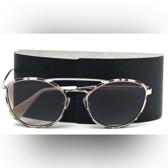 Authentic Prada PR 63TS UAOOA7 55 - Spotted Opaline Brown with Silver Frame - Picture 1 of 14